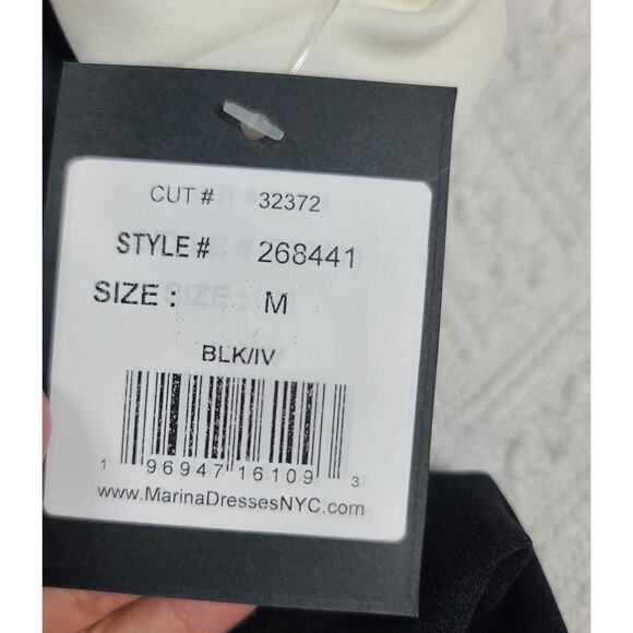 Marina Elegant Sleeveless Strapless black & white maxi formal dress Minimalistic - Picture 10 of 12